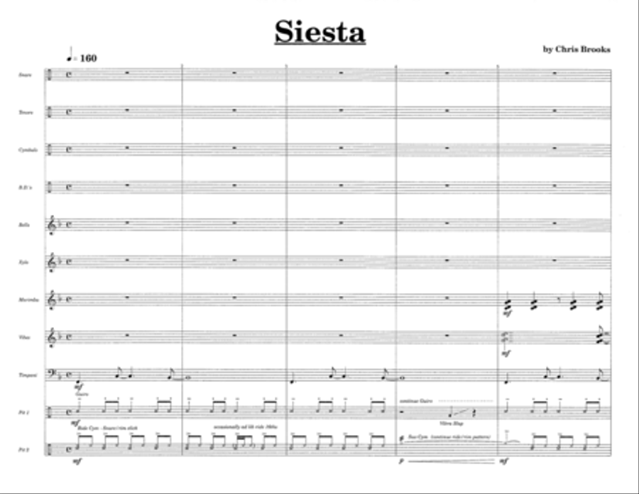 Siesta w/Tutor Tracks Percussion Ensemble scores gallery preview page 3