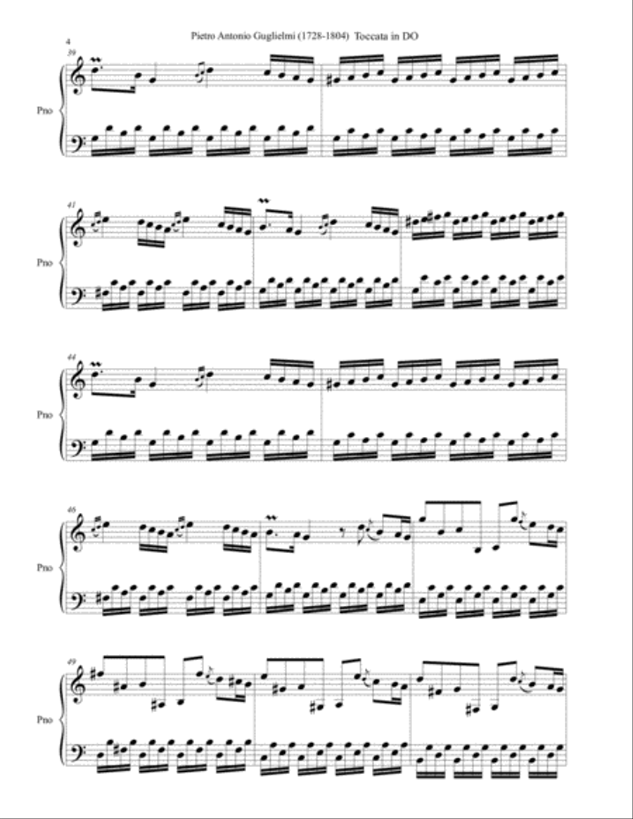 Pietro Alessandro Guglielmi (1728-1804) - Toccata per cembalo in DO A Cappella scores gallery preview page 4