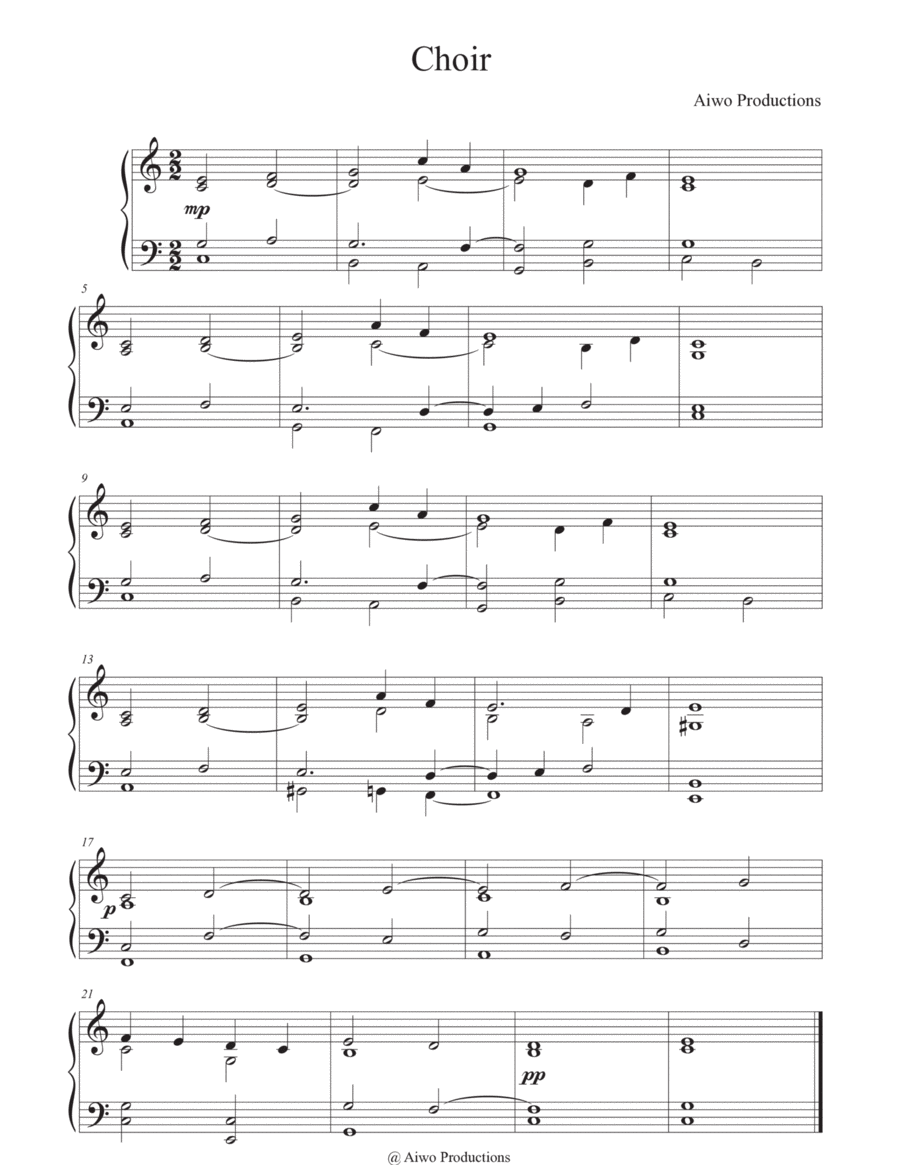 Choir Easy Piano scores gallery preview page 1