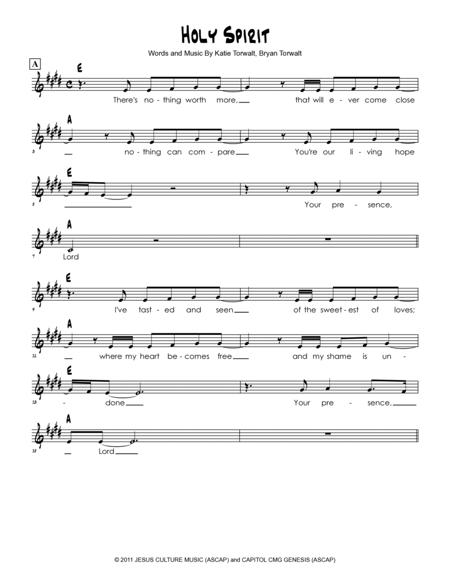 Holy Spirit Holy Spirit Easy Piano scores gallery preview page 1