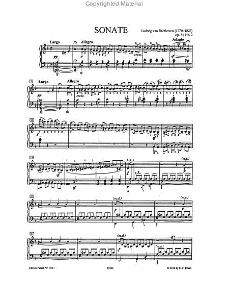 Piano Sonata No. 17 in D minor Op. 31 No. 2 The Tempest