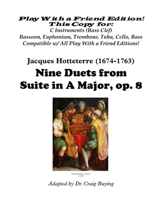 Nine Duets from Hotteterre op. 8 (Bass Clef Version - Editions for All Instruments/Keys Available)