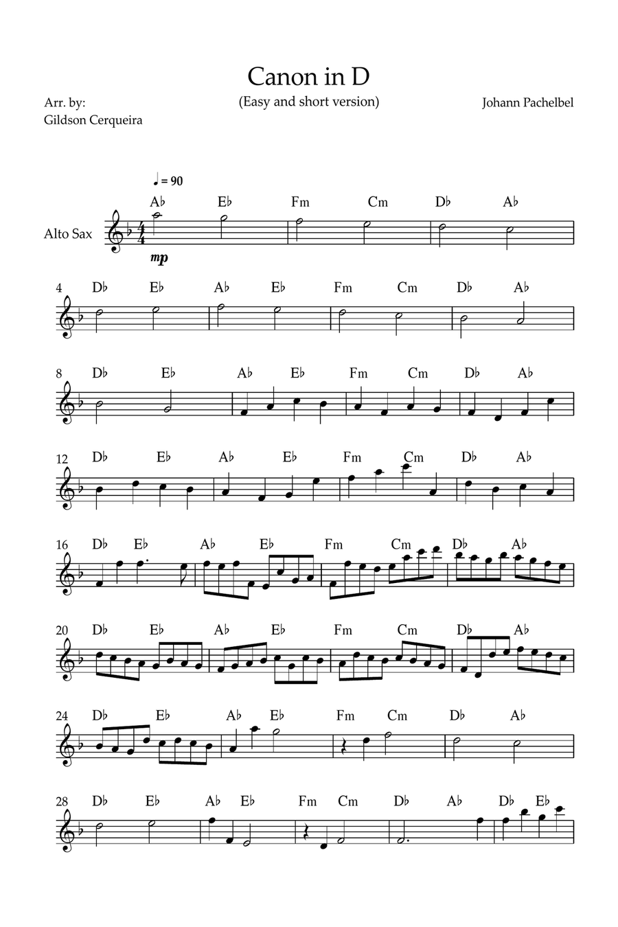 Canon in D Chamber Music scores gallery preview page 1