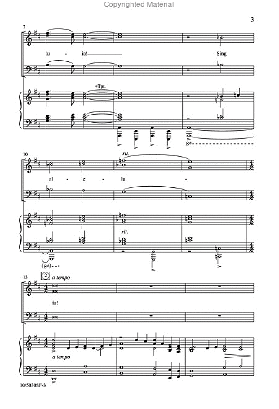 My Redeemer Lives! Alleluia! 3-Part scores gallery preview page 3