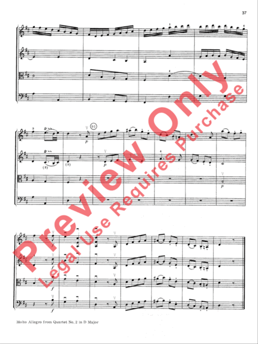 Mozart String Quartets String Quartet scores gallery preview page 38