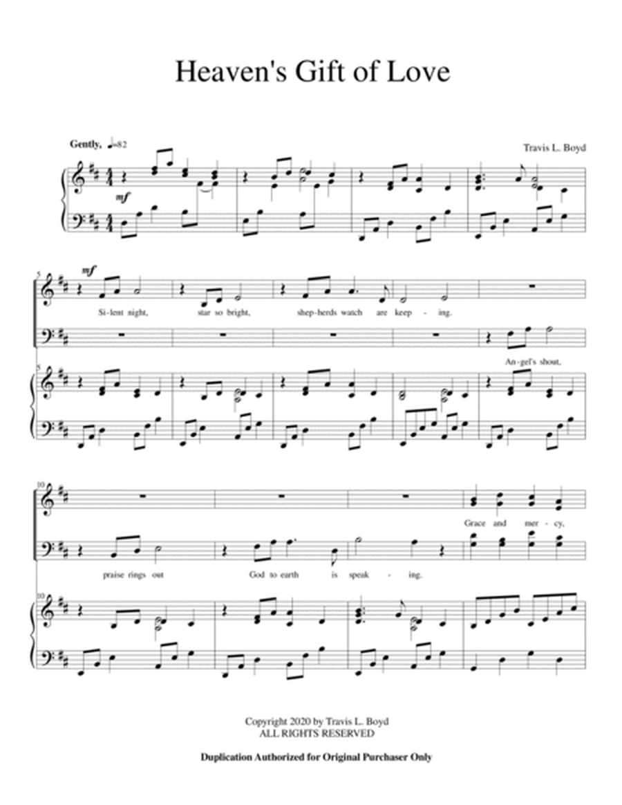 Heaven's Gift of Love (SATB anthem) image number null