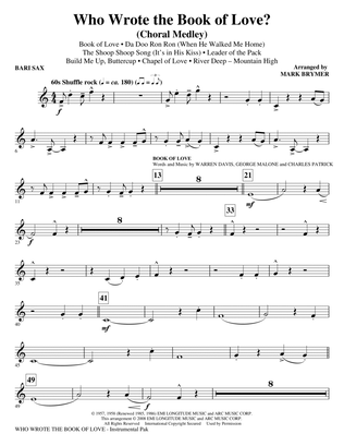 Who Wrote The Book Of Love? (Choral Medley) - Baritone Sax