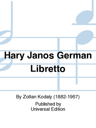 Book cover for Hary Janos German Libretto