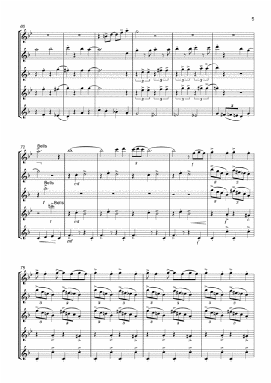 The Continental – Saxophone Quintet Saxophone Quintet scores gallery preview page 5