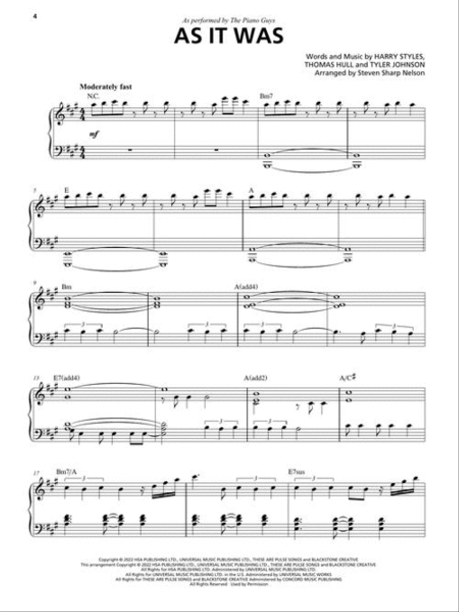 The Piano Guys Hit Singles for Piano Solo Piano Solo scores gallery preview page 4