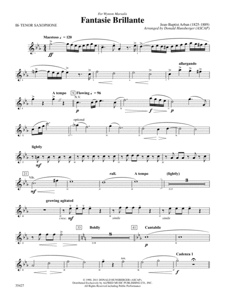 Fantasie Brillante: B-flat Tenor Saxophone
