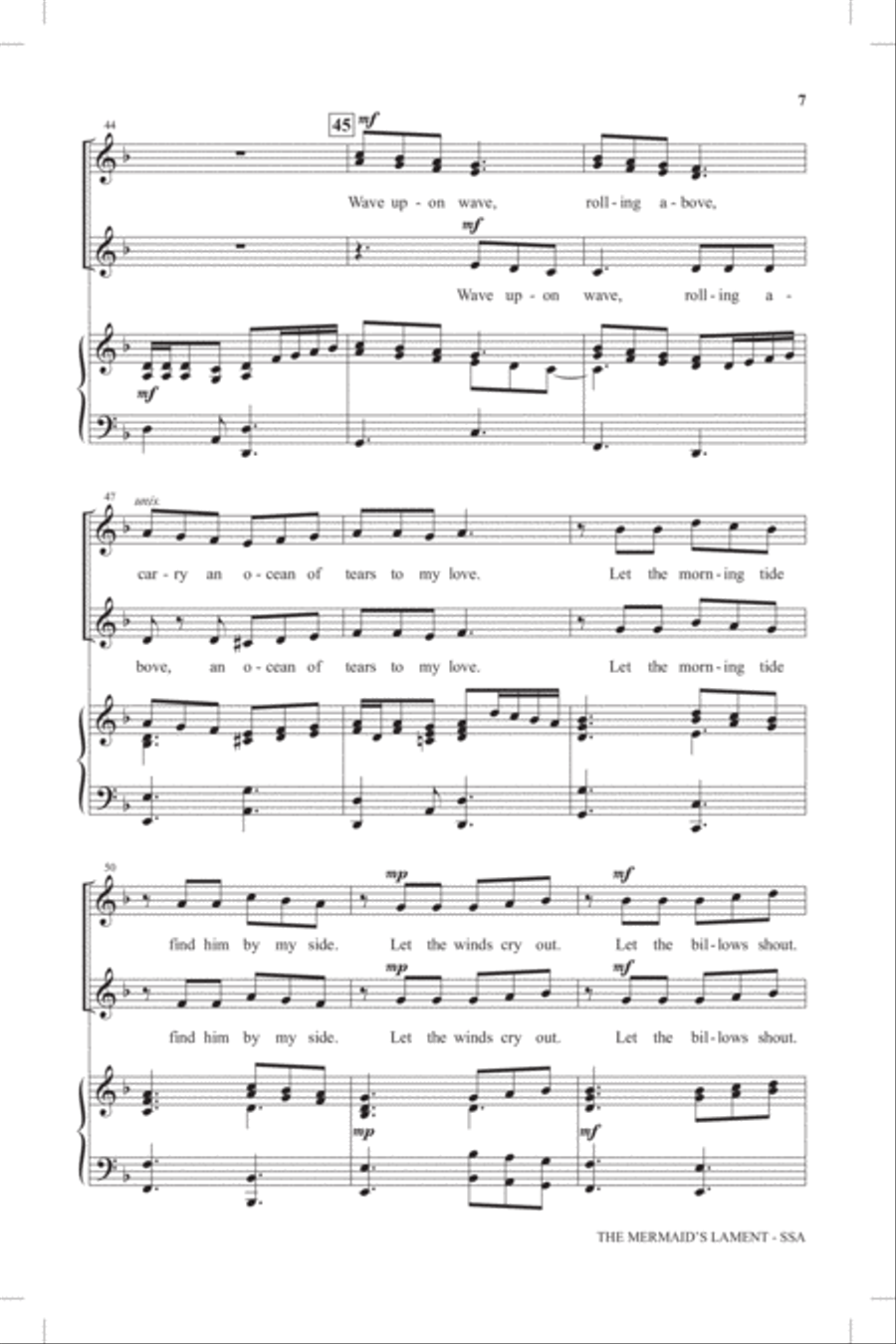 The Mermaid's Lament The Mermaid's Lament SSA scores gallery preview page 5
