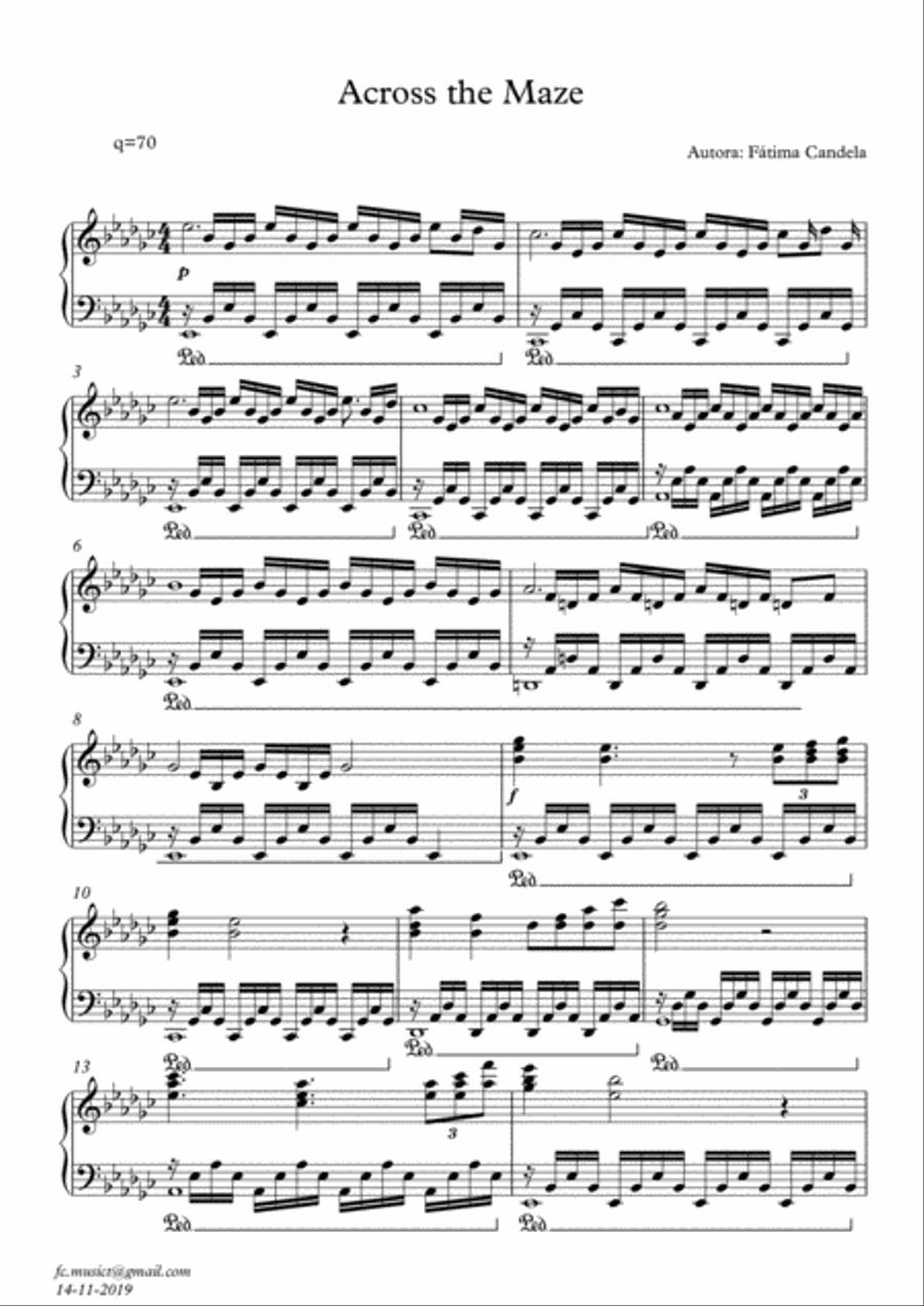 Across the Maze Piano Solo scores gallery preview page 2