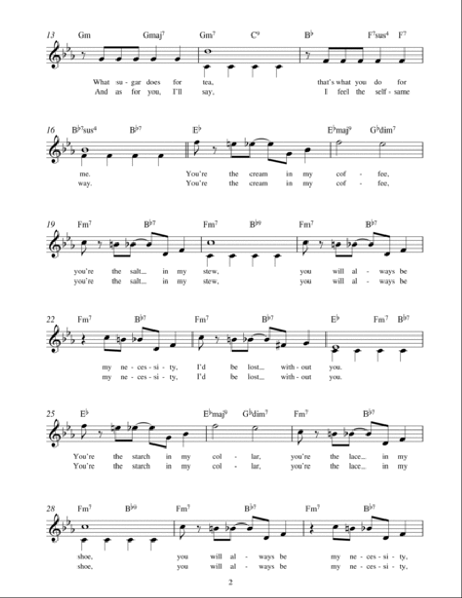 You're The Cream In My Coffee Piano scores gallery preview page 2