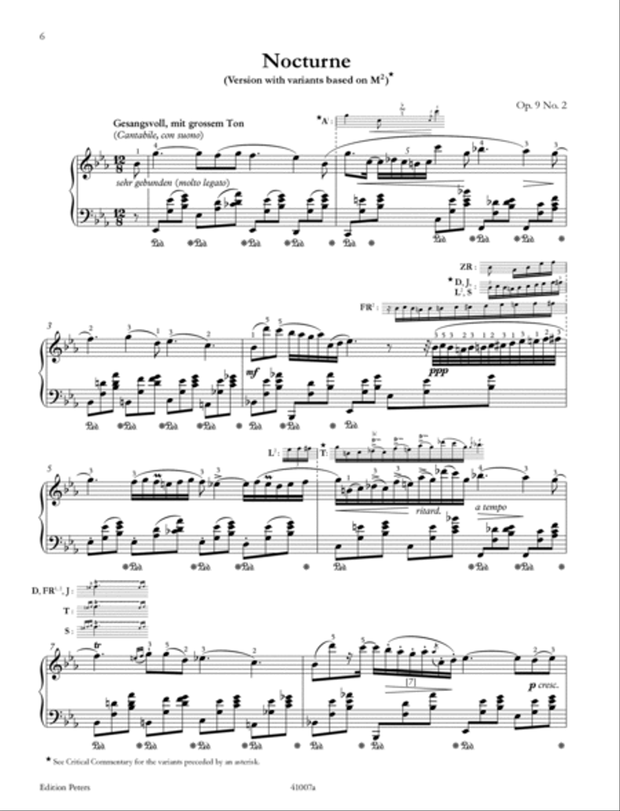 Nocturne in E flat major, Op. 9 No. 2 (comparative edition) Piano scores gallery preview page 4