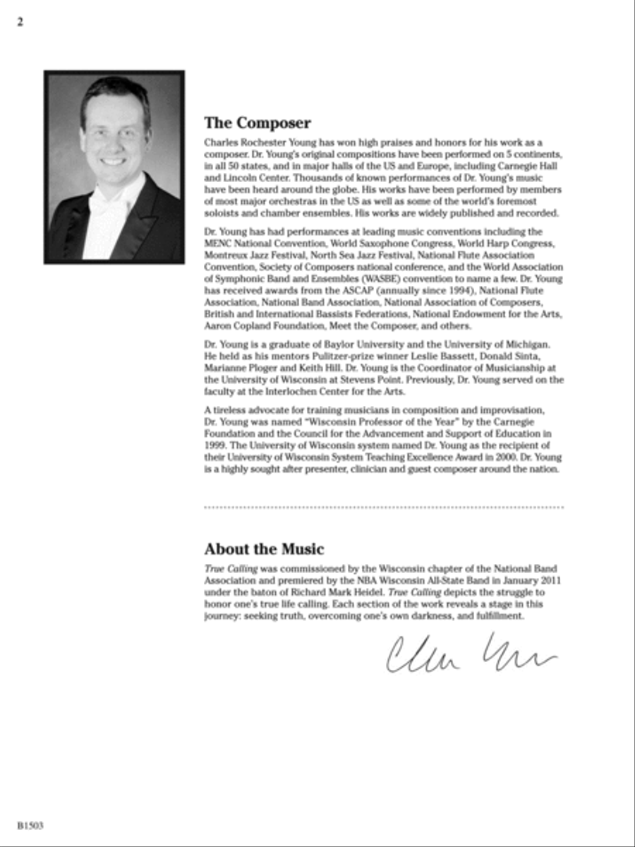 True Calling: Score Concert Band scores gallery preview page 2