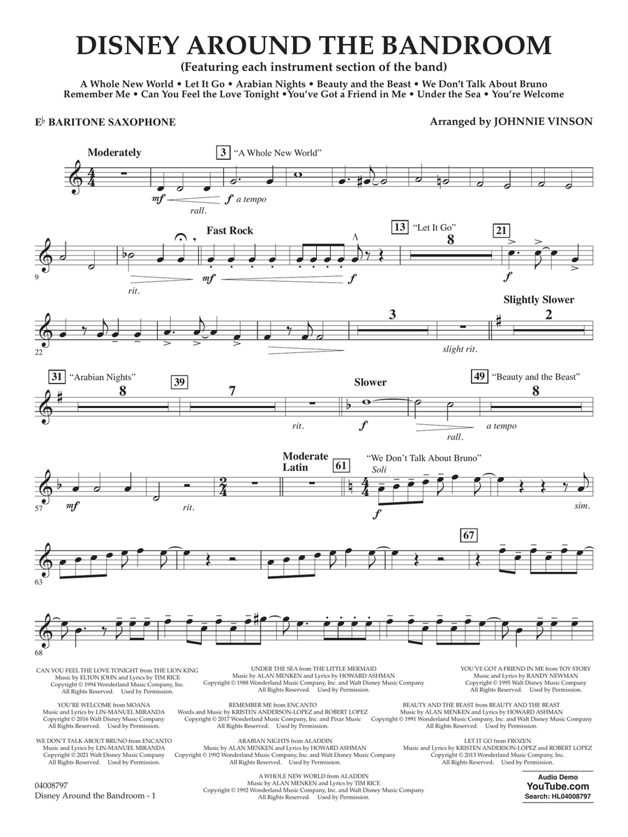 Disney Around the Bandroom - Eb Baritone Saxophone