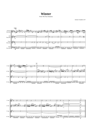 Largo from Winter by Vivaldi for Recorder Quartet