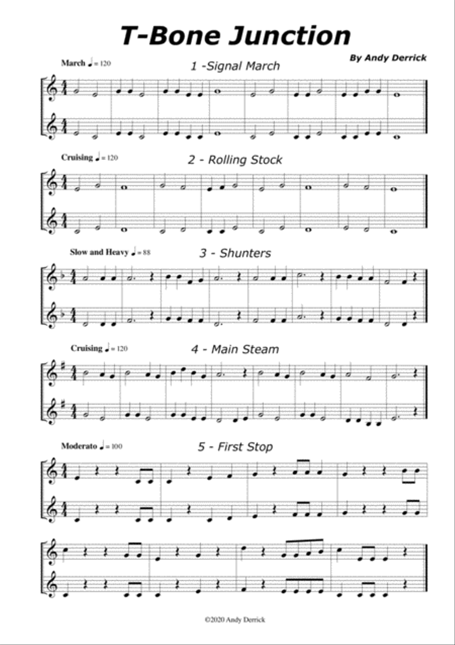 T-Bone Junction - Brass Duets in Treble / Bass Clef Brass Duet scores gallery preview page 2