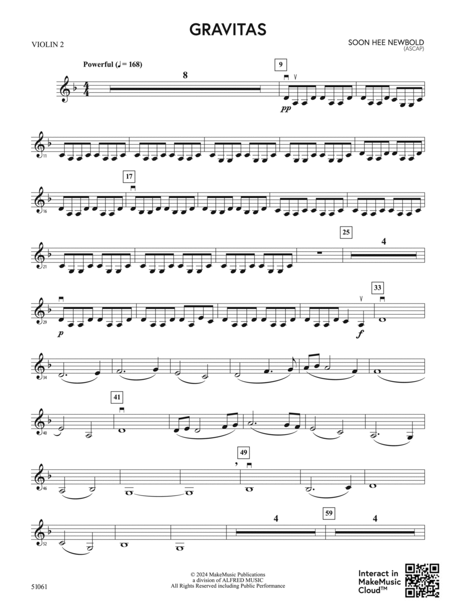Gravitas: 2nd Violin String Orchestra scores gallery preview page 1