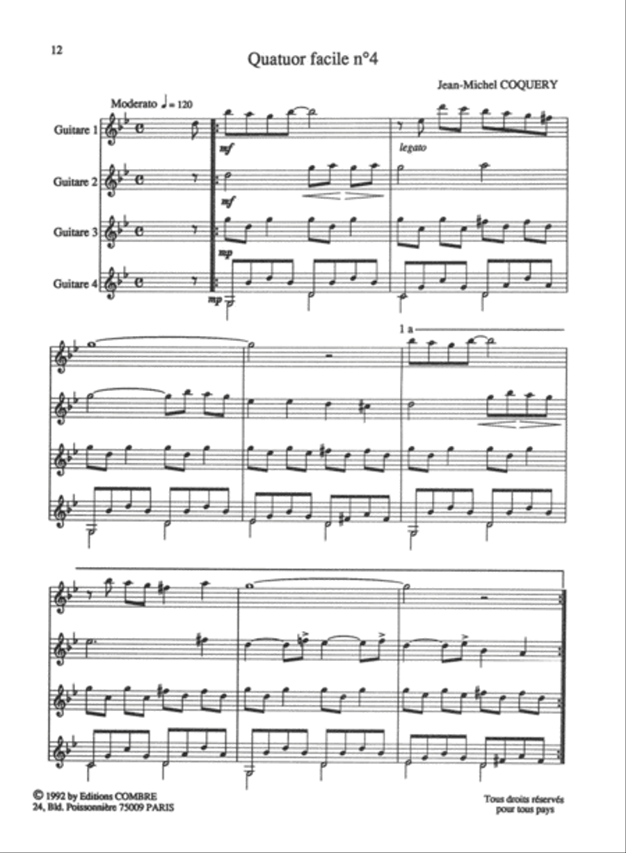 Quatuors en miniature Quatuors en miniature Guitar Ensemble scores gallery preview page 2