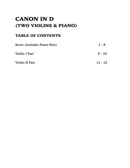 Canon in D (Trio for Two Violins and Piano) image number null