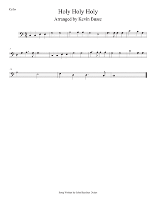 Book cover for Holy Holy Holy (Easy key of C) Cello