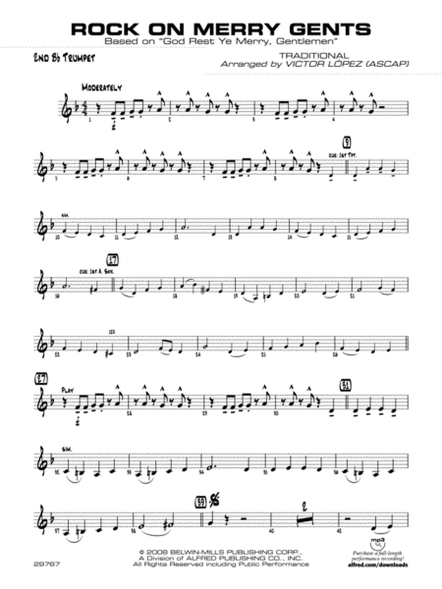 Rock On Merry Gents: 2nd B-flat Trumpet