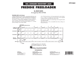 Freddie Freeloader (arr. Rick Stitzel) - Conductor Score (Full Score)