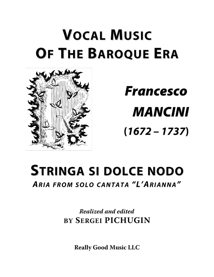 MANCINI Francesco: Stringa si dolce nodo, aria from solo cantata "L'Arianna", arranged for Voice and image number null