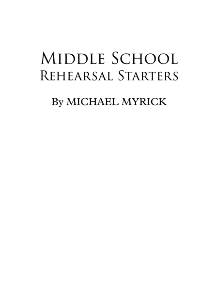 Middle School Rehearsal Starters image number null