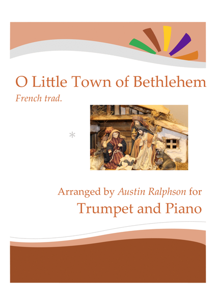 O Little Town Of Bethlehem for trumpet solo - with FREE BACKING TRACK and piano play along image number null