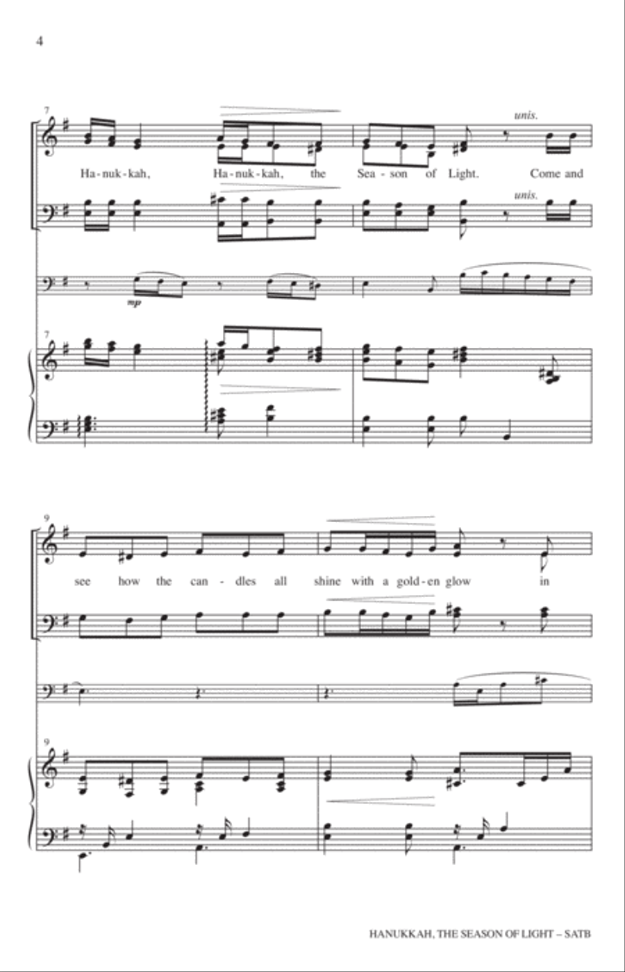 Hanukkah, The Season Of Light 4-Part scores gallery preview page 2