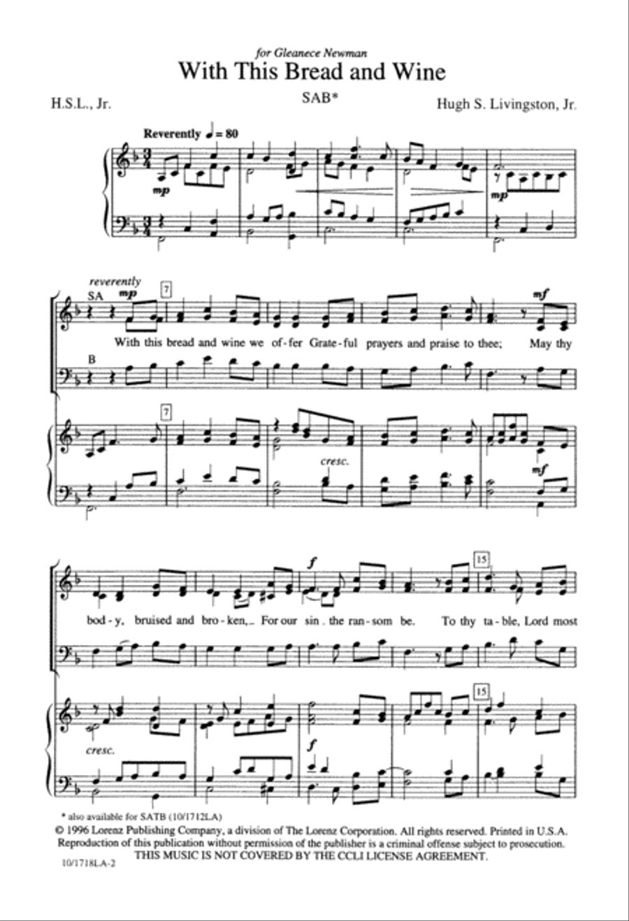 With This Bread and Wine 3-Part scores gallery preview page 2