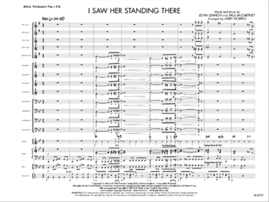 I Saw Her Standing There Jazz Ensemble scores gallery preview page 1