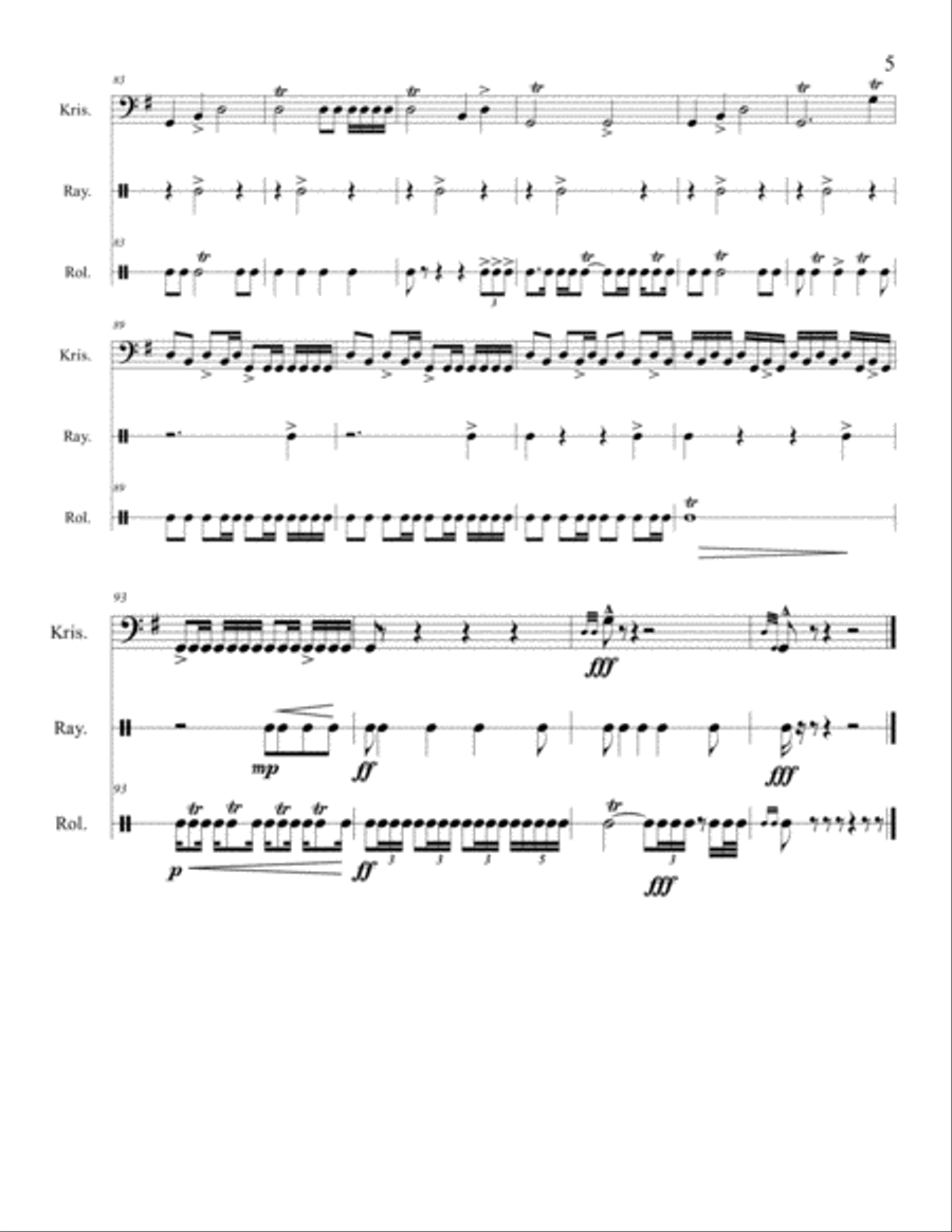 Estudio Corto para Tres -percussion. Score and parts. Small Ensemble scores gallery preview page 5
