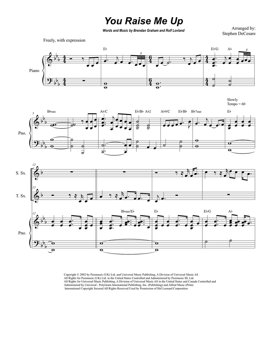 You Raise Me Up Woodwind Duet scores gallery preview page 1