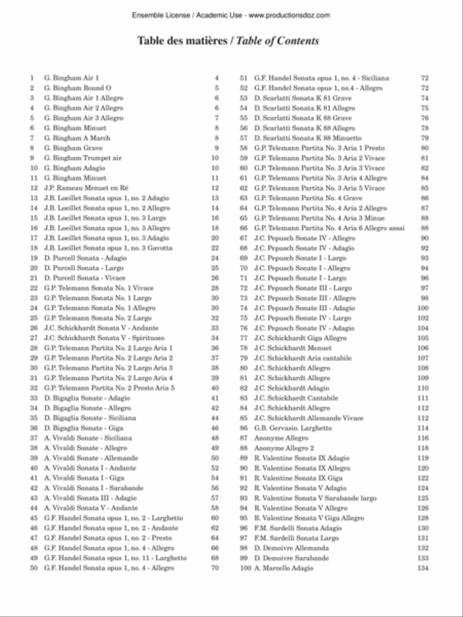 100 pièces baroque Classical Guitar scores gallery preview page 3