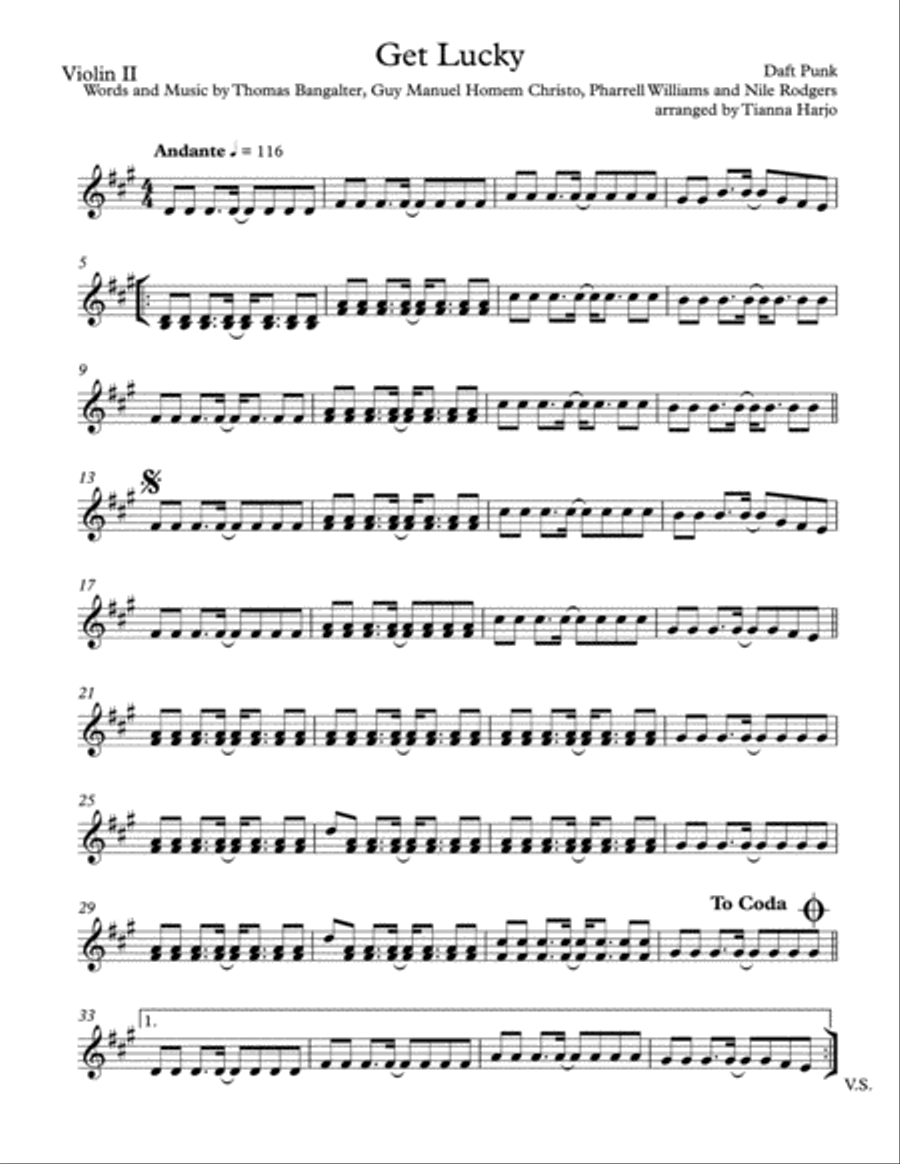Get Lucky String Quartet scores gallery preview page 3