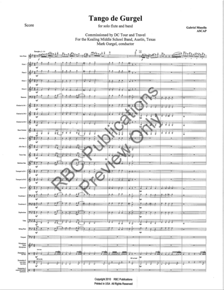Tango De Gurgel (Score) Tango De Gurgel (Score) Concert Band scores gallery preview page 4