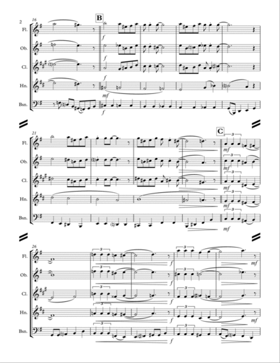 April In Paris Woodwind Quintet scores gallery preview page 3