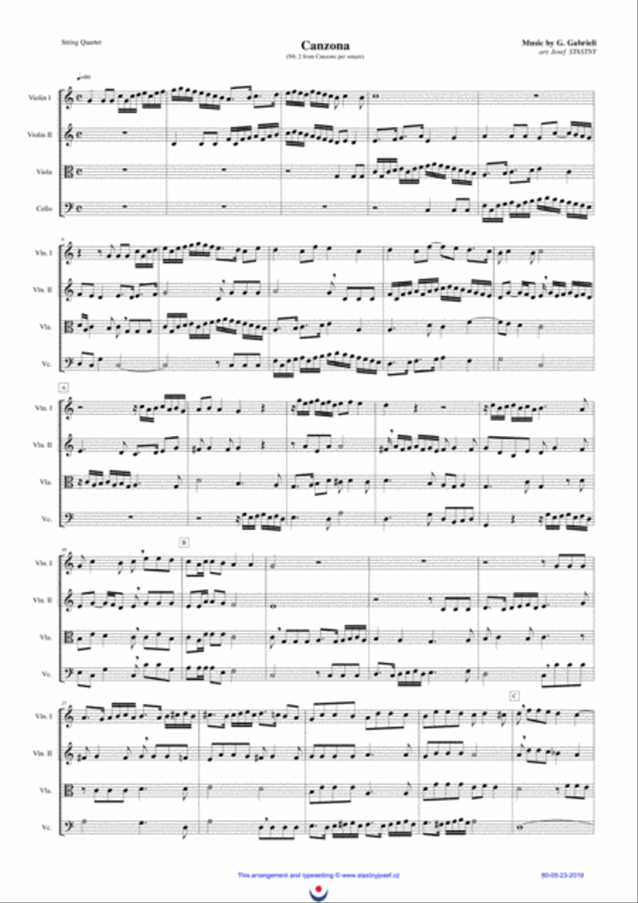 Canzona (Nb. 2) Canzona (Nb. 2) String Quartet scores gallery preview page 1
