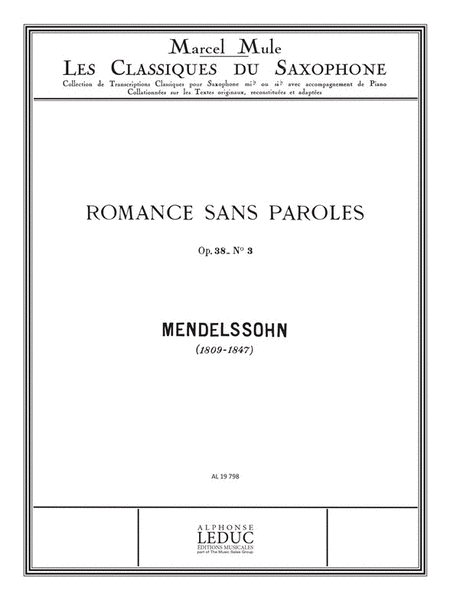 Romance Sans Paroles No. 3 - Classiques No. 60