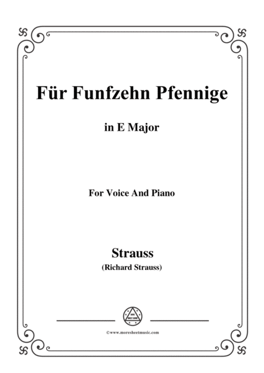 Richard Strauss-Für Funfzehn Pfennige in E Major,for Voice and Piano image number null