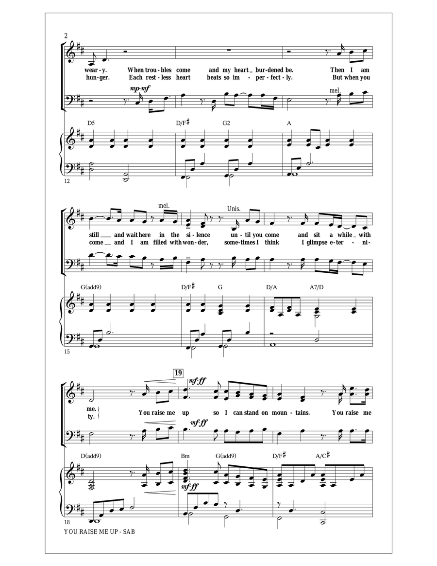 You Raise Me Up (arr. Roger Emerson) 3-Part scores gallery preview page 2