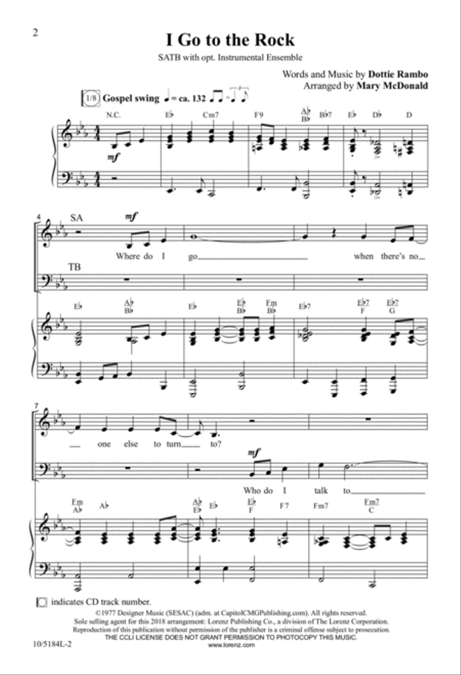 I Go to the Rock 4-Part scores gallery preview page 2