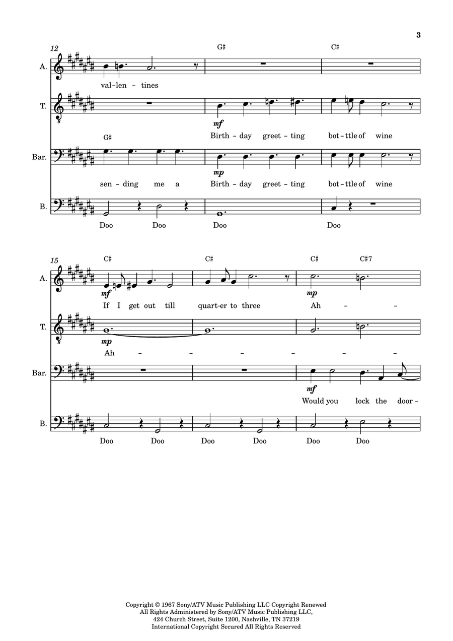 When I'm Sixty-Four A Cappella scores gallery preview page 3