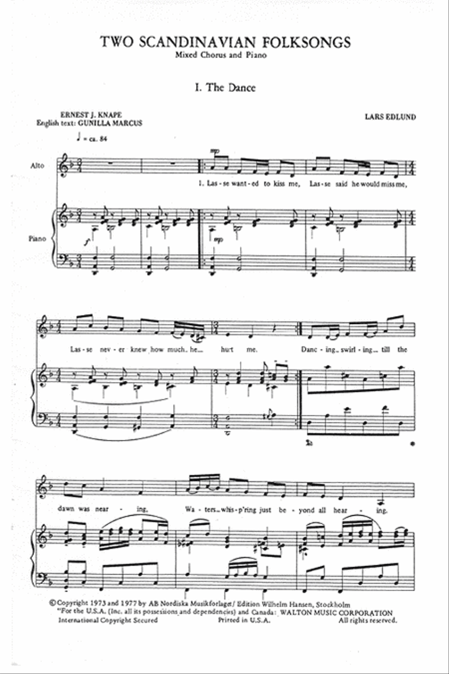 Two Scandinavian Folksongs 4-Part scores gallery preview page 2