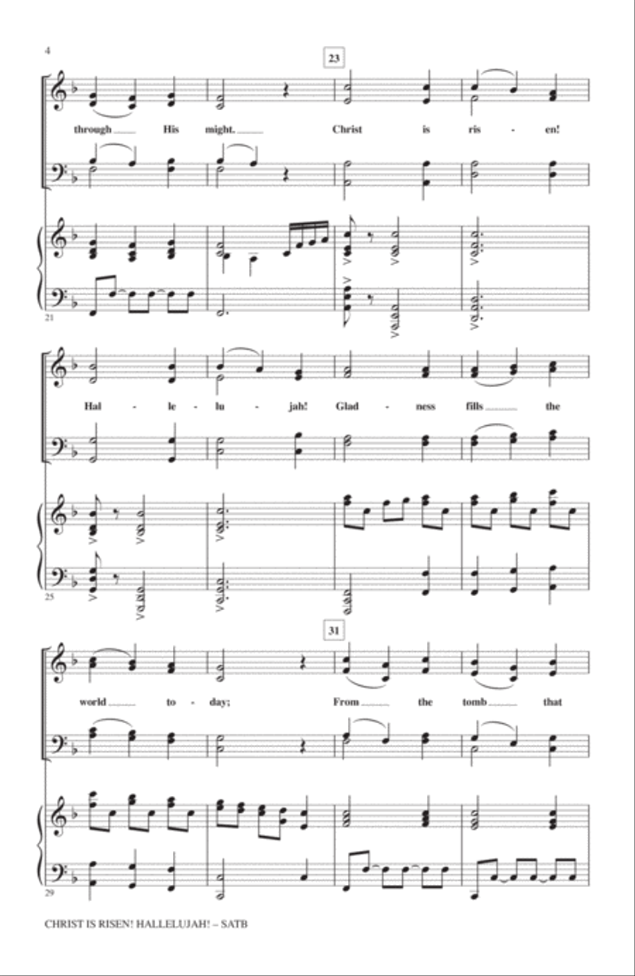 Christ Is Risen! Hallelujah! 4-Part scores gallery preview page 3