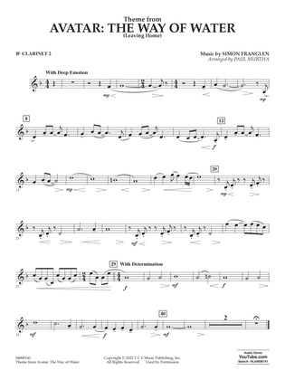 Book cover for Theme from Avatar: The Way of Water (arr. Paul Murtha) - Bb Clarinet 2